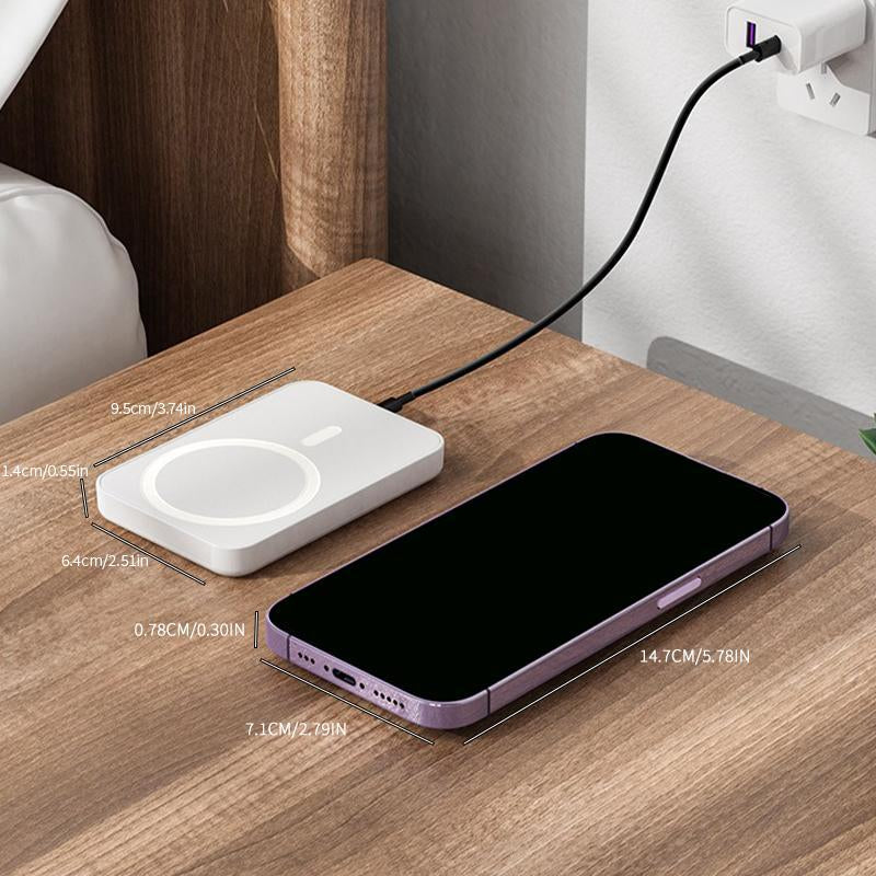 5000mAh Magnetic Power Bank - Wireless Portable Charger with Fast Charging MagSafe Battery Pack for iPhone 17/16/15/14/13/12/Plus/Pro Max - Compact Smartphone Charging Solution