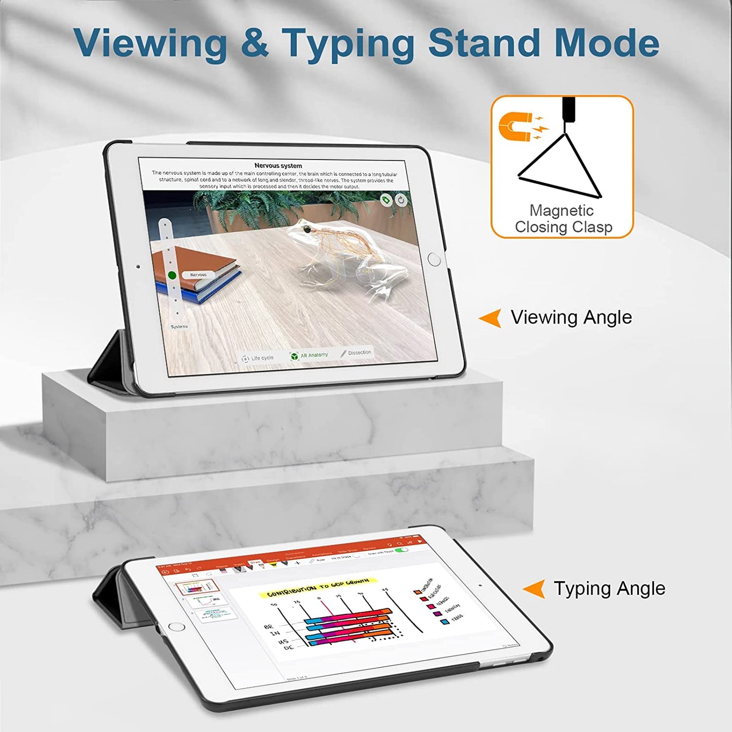 Slimshell Case for Ipad 6Th / 5Th Generation (2018 2017 Model, 9.7 Inch), Ipad Air 2 / Air 1 (9.7 Inch) - Lightweight Stand Smart Protective Cover with Auto Sleep/Wake, Black