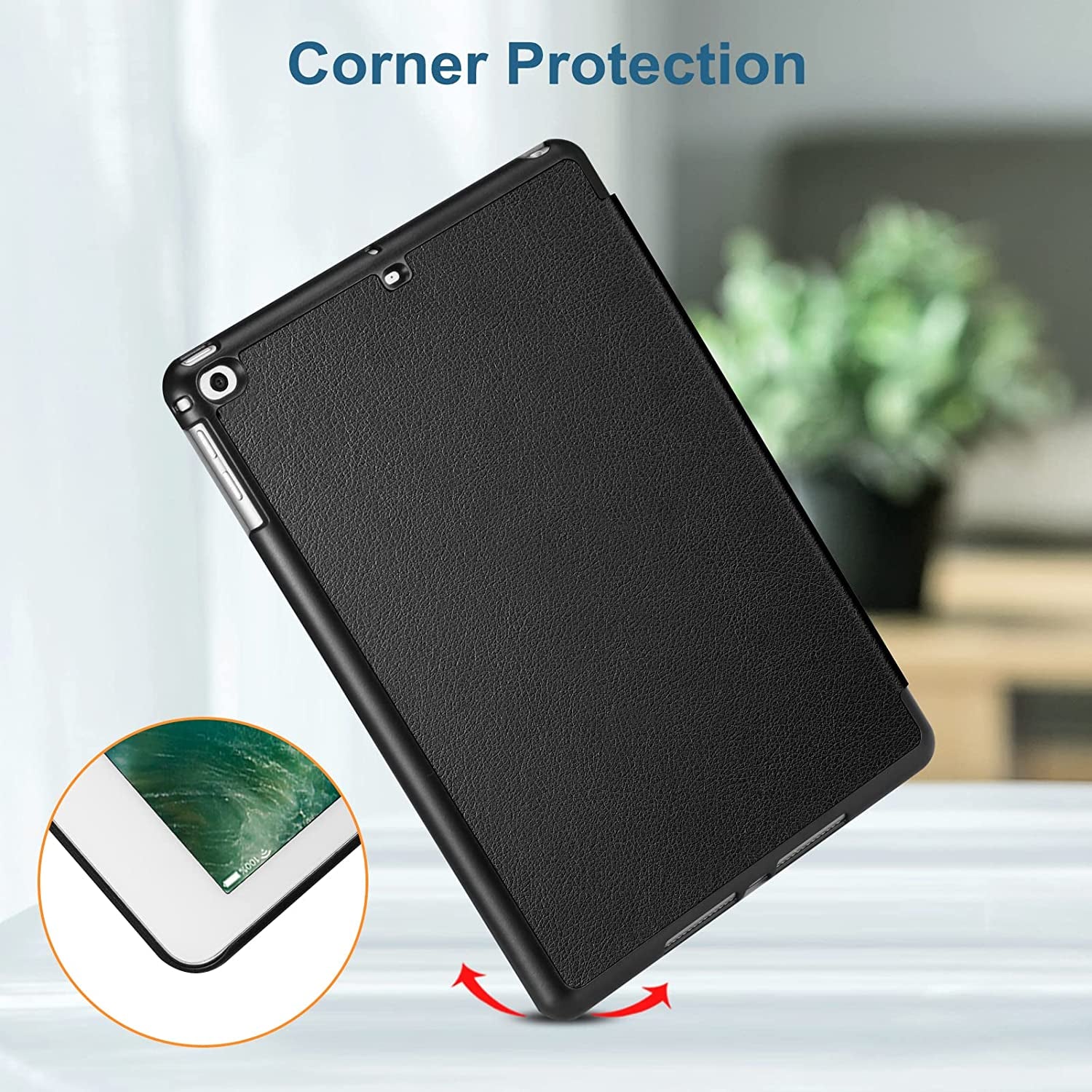 Slimshell Case for Ipad 6Th / 5Th Generation (2018 2017 Model, 9.7 Inch), Ipad Air 2 / Air 1 (9.7 Inch) - Lightweight Stand Smart Protective Cover with Auto Sleep/Wake, Black