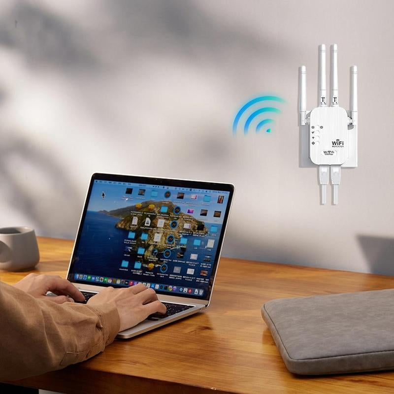 Wifi Extender 2025, 1200Mbps Dual Band (5Ghz/2.4Ghz) Wifi Booster, Covers 10,000 Sq. Ft & 50 Devices, Repeater/Ap/Router with Ethernet Port, Ideal for Home & Office Gaming Wifi