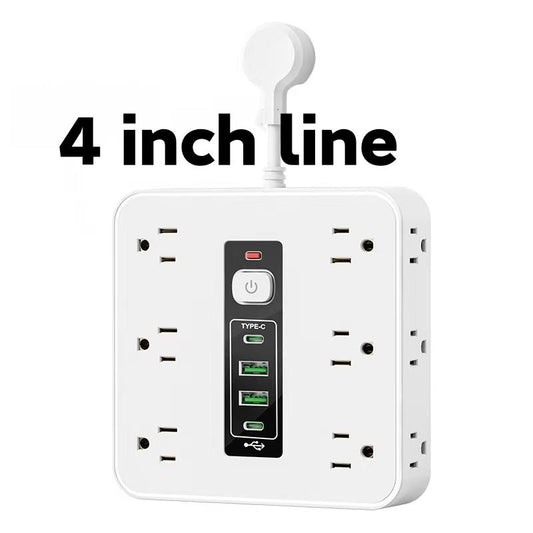 16-In-1 Multifunctional Power Strip Combines Sockets, Surge Protectors, and Power Switches into One, with 12 Power Outlets, 2 USB Ports, and 2 Type-C Charging Ports. It Has a Beautiful Appearance and Is Suitable for Use in Both Homes and Offices.