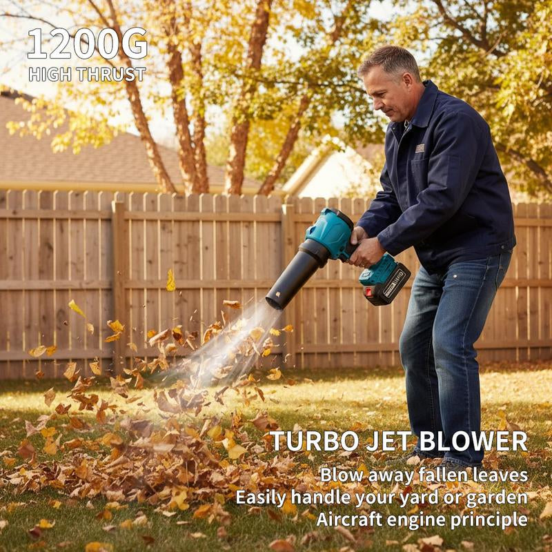 Leaf Blower and Vacuuming Two Functions with 3Speed Modes,Leaf Blower Cordless - 21V Powerful Electric Leaf Blower with 2 X 4.0Ah Batteries and Charger, 1200G Wind Pressure Handheld Blower for Lawn Care, Patio, Dust, Blowing Leaves and Car Vacuuming,