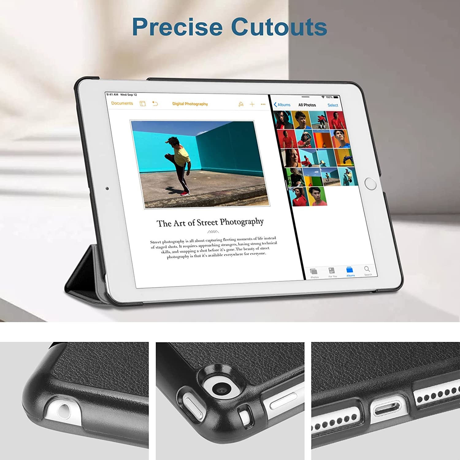 Slimshell Case for Ipad 6Th / 5Th Generation (2018 2017 Model, 9.7 Inch), Ipad Air 2 / Air 1 (9.7 Inch) - Lightweight Stand Smart Protective Cover with Auto Sleep/Wake, Black