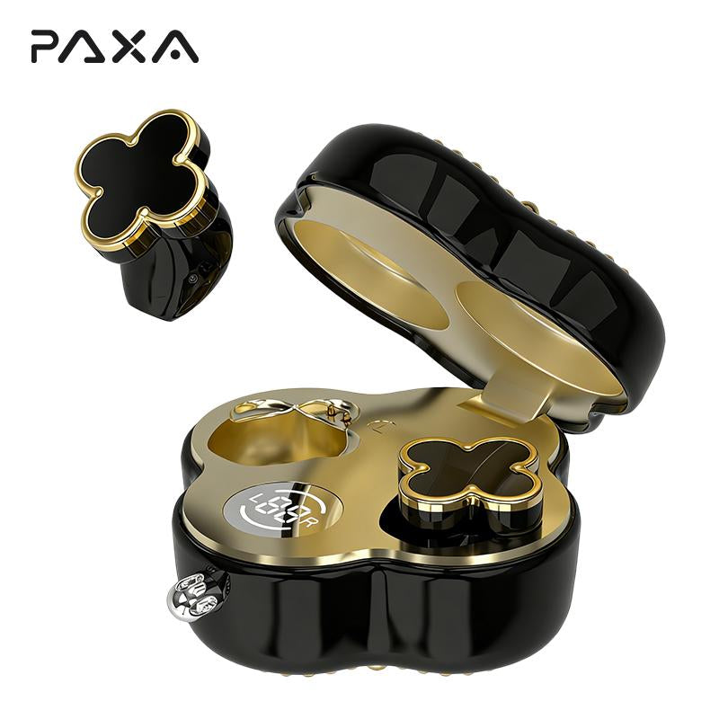 PAXA YX66 Four-Leaf Clover Wireless Earbuds with Bluetooth 5.4, Enhanced Connectivity, ENC Call Noise Cancellation, Superior Stereo Sound, Elegant Jewelry-Style Design for Women, Premium Charging Case, Perfect Gift for Women