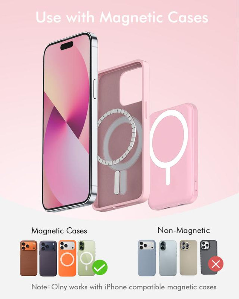 Podoru 5000Mah for Magsafe Ultra-Thin Battery Pack, Wireless Charger Portable Magnetic Power Bank with USB-C Cable for Iphone 17/16/15/14/13/12 Series