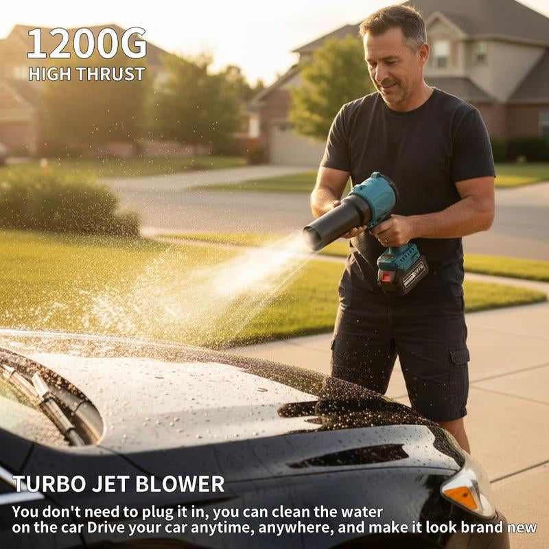 Leaf Blower and Vacuuming Two Functions with 3Speed Modes,Leaf Blower Cordless - 21V Powerful Electric Leaf Blower with 2 X 4.0Ah Batteries and Charger, 1200G Wind Pressure Handheld Blower for Lawn Care, Patio, Dust, Blowing Leaves and Car Vacuuming,