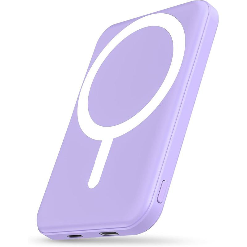 Podoru 5000Mah for Magsafe Ultra-Thin Battery Pack, Wireless Charger Portable Magnetic Power Bank with USB-C Cable for Iphone 17/16/15/14/13/12 Series