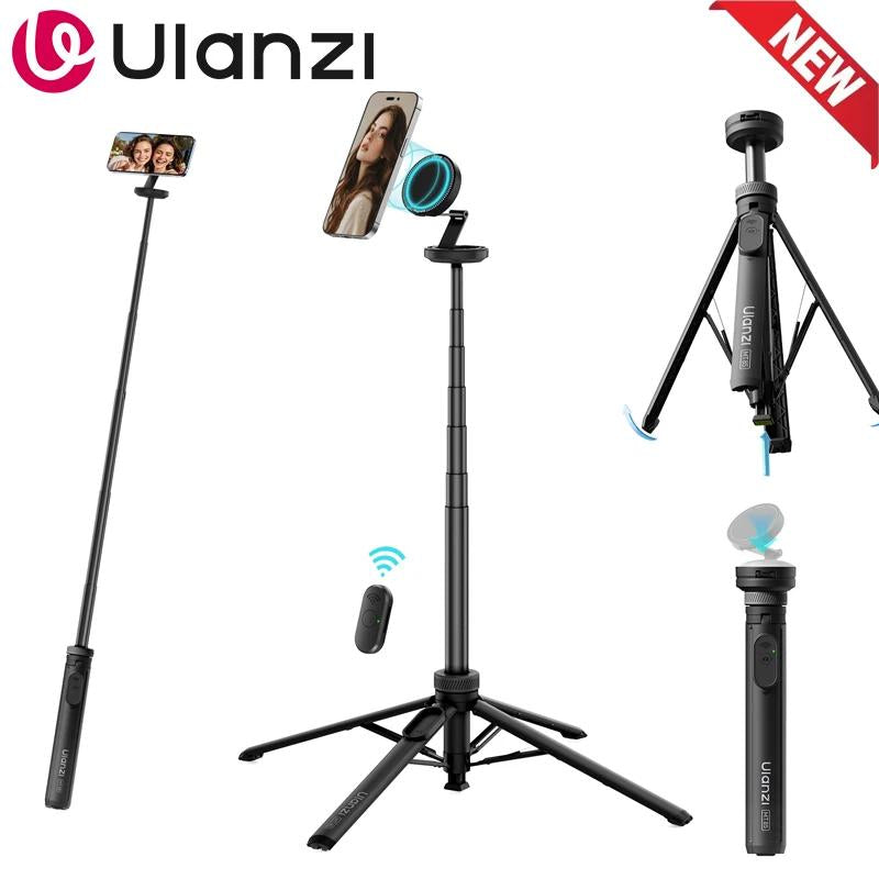 Ulanzi MT85 Smartphone Selfie Stick Phone Automatic Tripod Stand 1.5M with Bluetooth Controller 10M Wireless Magsafe Quadruped