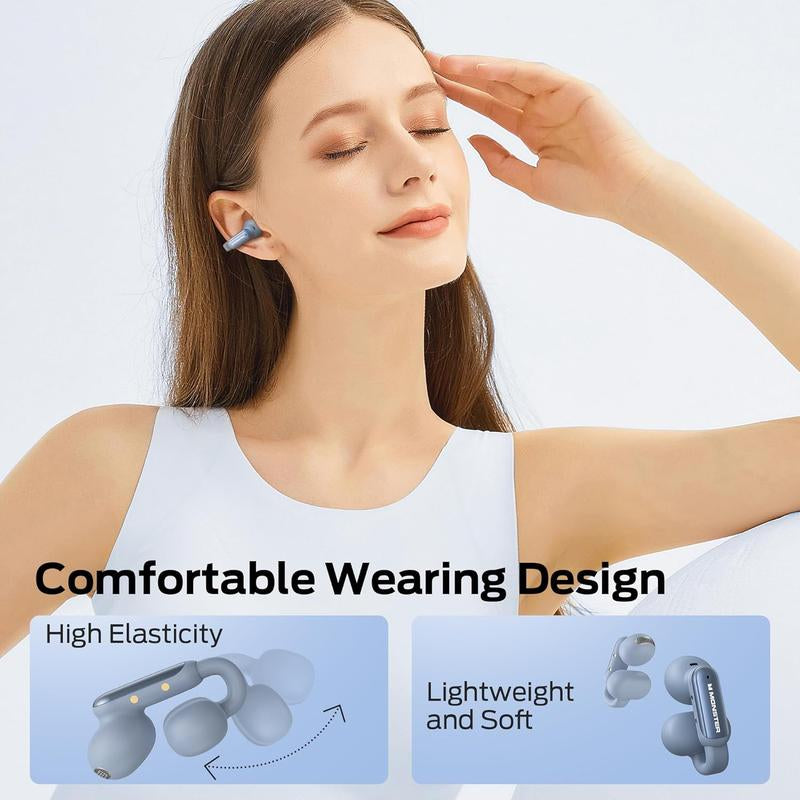 Monster Open AC601 Earbuds Wireless, Comfort Clip-On Bluetooth Earphones, Bluetooth 5.4 Earbuds with Environmental Noise Cancellation, IPX5 Waterproof & Touch Control Wireless Headphones