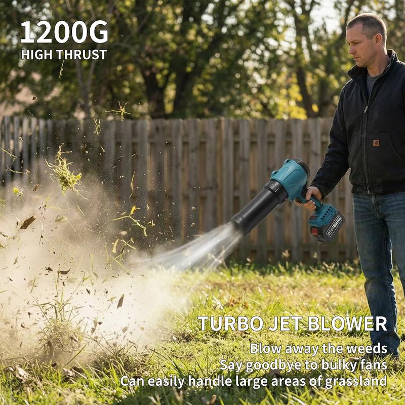 Leaf Blower and Vacuuming Two Functions with 3Speed Modes,Leaf Blower Cordless - 21V Powerful Electric Leaf Blower with 2 X 4.0Ah Batteries and Charger, 1200G Wind Pressure Handheld Blower for Lawn Care, Patio, Dust, Blowing Leaves and Car Vacuuming,