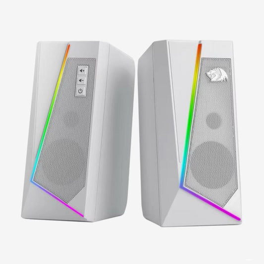 Redragon GS520 RGB Desktop Speakers, 2.0 Channel PC Computer Stereo Speaker with 6 Colorful LED Modes, Enhanced Sound and Easy-Access Volume Control, USB Powered W/ 3.5Mm Cable